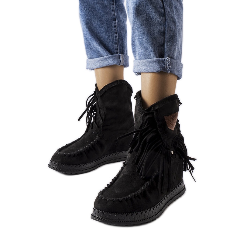 Inna Černé kozačky na klínku od Giudice černá