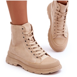 PS1 Dámské semišové vysoké tenisky béžová Eleamia béžový PS1 Dámské semišové vysoké tenisky béžová Eleamia béžový