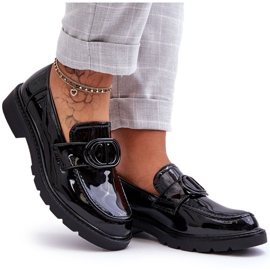 PG1 Lakované platformové mokasíny Black Jarren černá