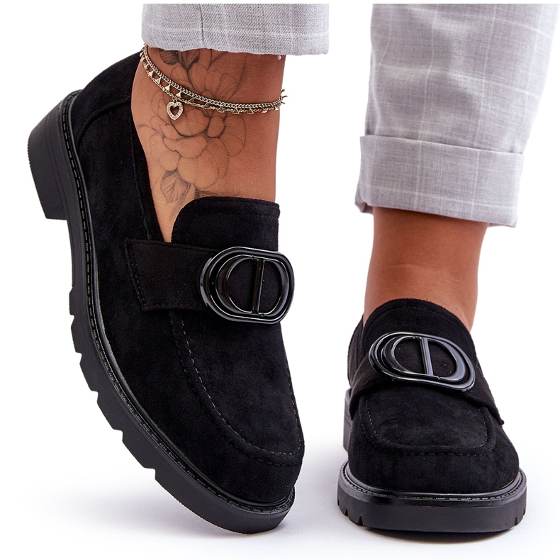 PG1 Semišové mokasíny na platformě Black Jarren černá