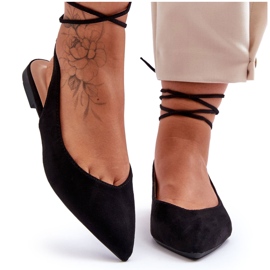 PG1 Dámské semišové šněrovací baleríny Lilly Ann černý