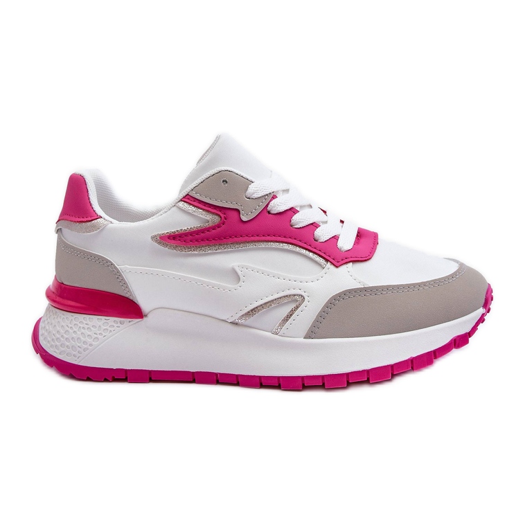 PG1 Dámská platforma sportovní boty bílé a růžové Henley růžový