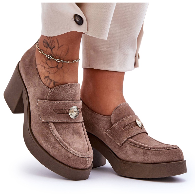 Lemar Dámské Semišové Boty Na Podpatku Béžová Dunadia béžový Lemar Dámské Semišové Boty Na Podpatku Béžová Dunadia béžový