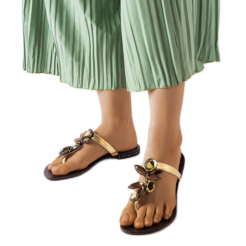 Zlaté elegantní žabky Zarattini zlatý Zlaté elegantní žabky Zarattini zlatý