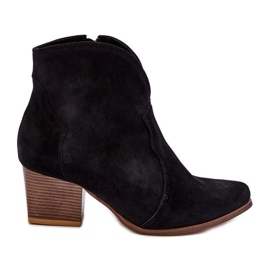Lewski Shoes Semišové kovbojské boty Leewski EV28 Black černý
