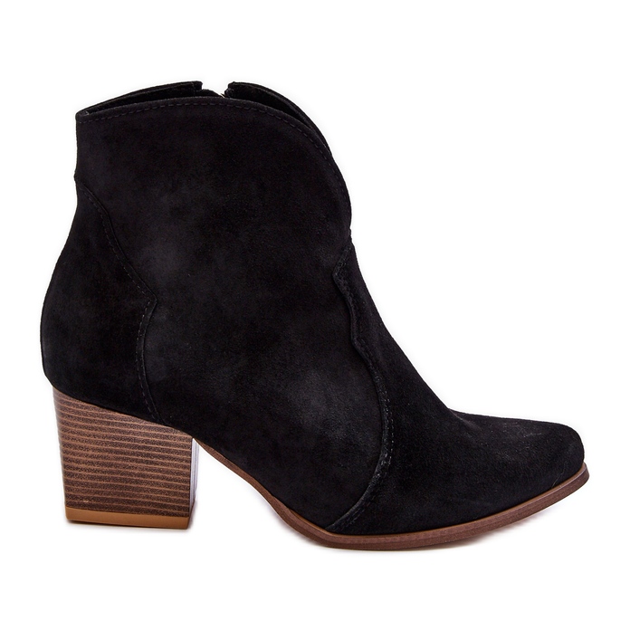 Lewski Shoes Semišové kovbojské boty Leewski EV28 Black černá