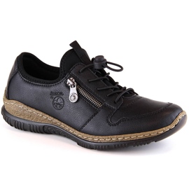 Dámské černé kožené slip-on boty Rieker N32G0-00 černý