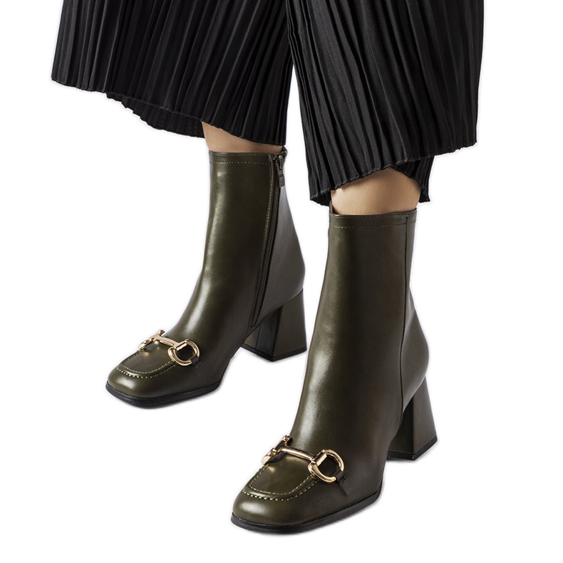 Zelené kotníkové boty od Castione zelená Zelené kotníkové boty od Castione zelená