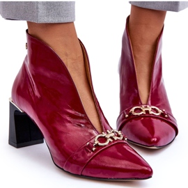 Kožené Kozačky Na Podpatku Maciejka 05262-15 Fuchsie růžový