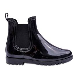 PS1 Dámské klasické holínky do deště Chelsea Boots Black Jenifer černý