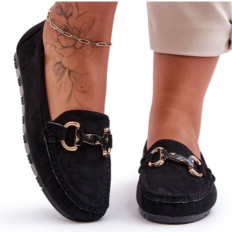 PG1 Dámské semišové mokasíny s ozdobou černá Dionira PG1 Dámské semišové mokasíny s ozdobou černá Dionira