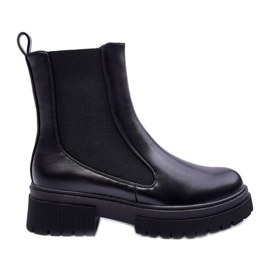 FD1 Klasické kožené boty Jodhpur Black Isminna černý