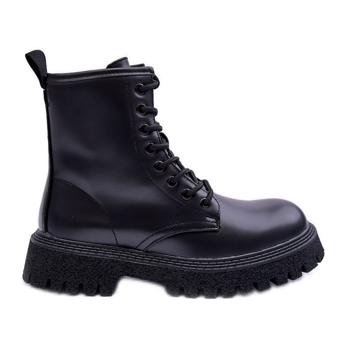 Vinceza Dámské kožené pracovní boty Black Poonah černá