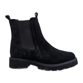 Černé semišové boty Jodhpur Nicole 2672 černý
