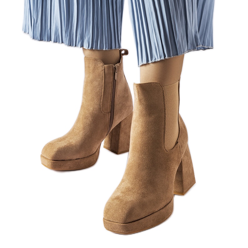 Béžové eko semišové kozačky z Province béžový