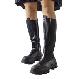 Pasquale černé vysoké kozačky černý