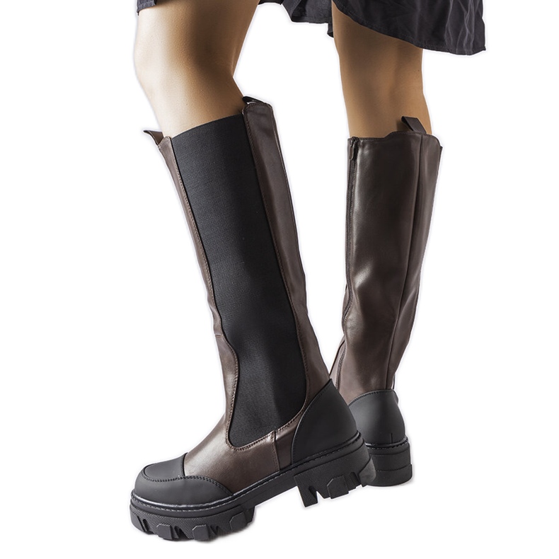 Hnědé vysoké kozačky Pasquale hnědý