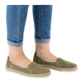 WASAK Dámské boty kožené espadrilky 0646W zelené zelený