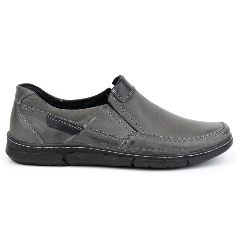 Olivier Pánské kožené slip-on boty 62K šedá