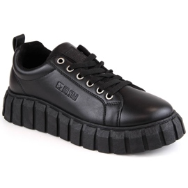 Černé šněrovací dámské boty Big Star MM274617 černá