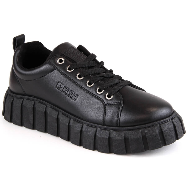 Černé šněrovací dámské boty Big Star MM274617 černá