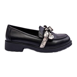 Dámské Kožené Boty Loafers Black S.Barski HY330 černý