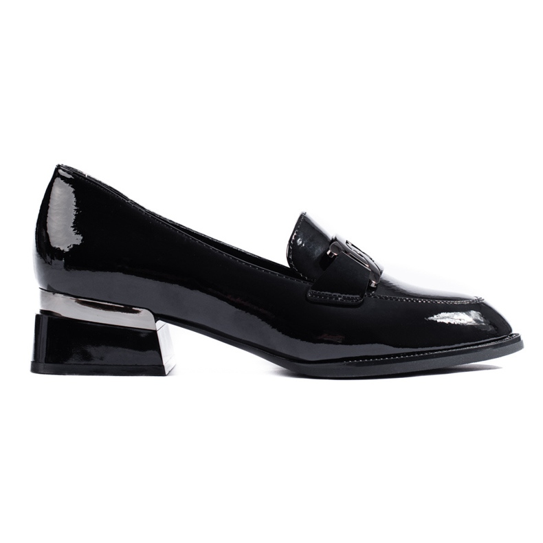 Dámské černé lakované boty s přezkou Vinceza černá