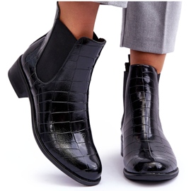 Kožené boty Chelsea Boots Animal Pattern Černá Daina černý