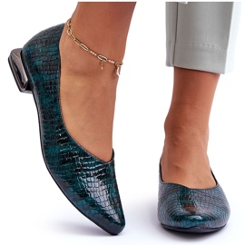 PD1 Patent Green Vaani Flat Heels Flat Heels zelený
