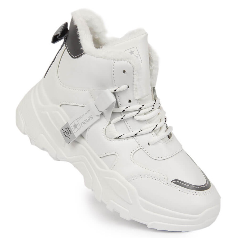 News Dámské zateplené tenisky se silnou podrážkou bílé NOVINKY bílý