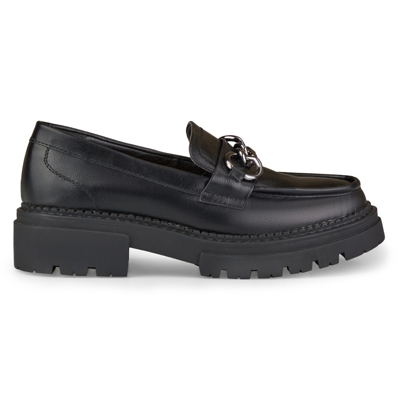 La.Fi Černé mokasíny na platformě z ekokůže černá