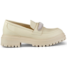 Béžové kalhoty se zirkony béžový Béžové kalhoty se zirkony béžový