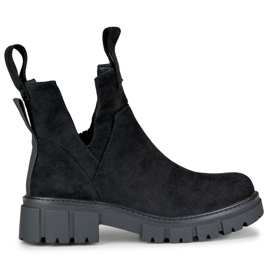 Dámské černé kozačky na platformě černá Dámské černé kozačky na platformě černá