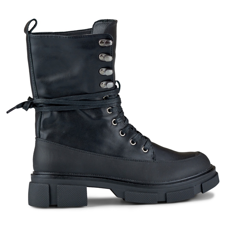 Dámské kozačky Garlin s vysokým zavazováním černá Dámské kozačky Garlin s vysokým zavazováním černá
