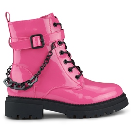 Dámský růžový lakovaný dělník s odnímatelným řetízkem