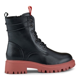 Dámské černé dělnice s barevným doplňkem černý