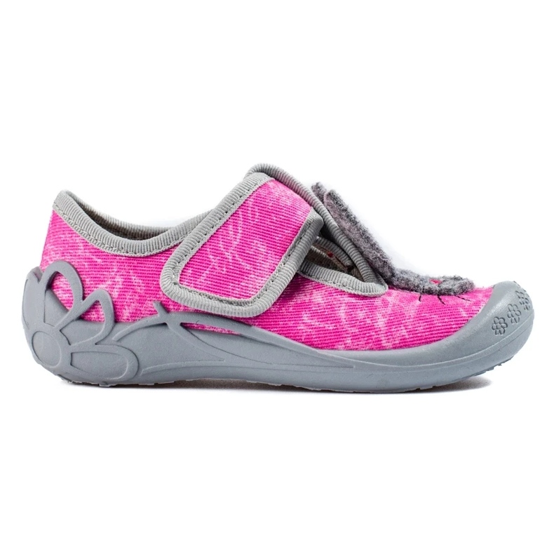 Pantofle na suchý zip pro holčičky růžové mramorové Shelovet růžový