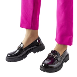 Inna Černé lakované mokasíny s kamínky Cantú černá