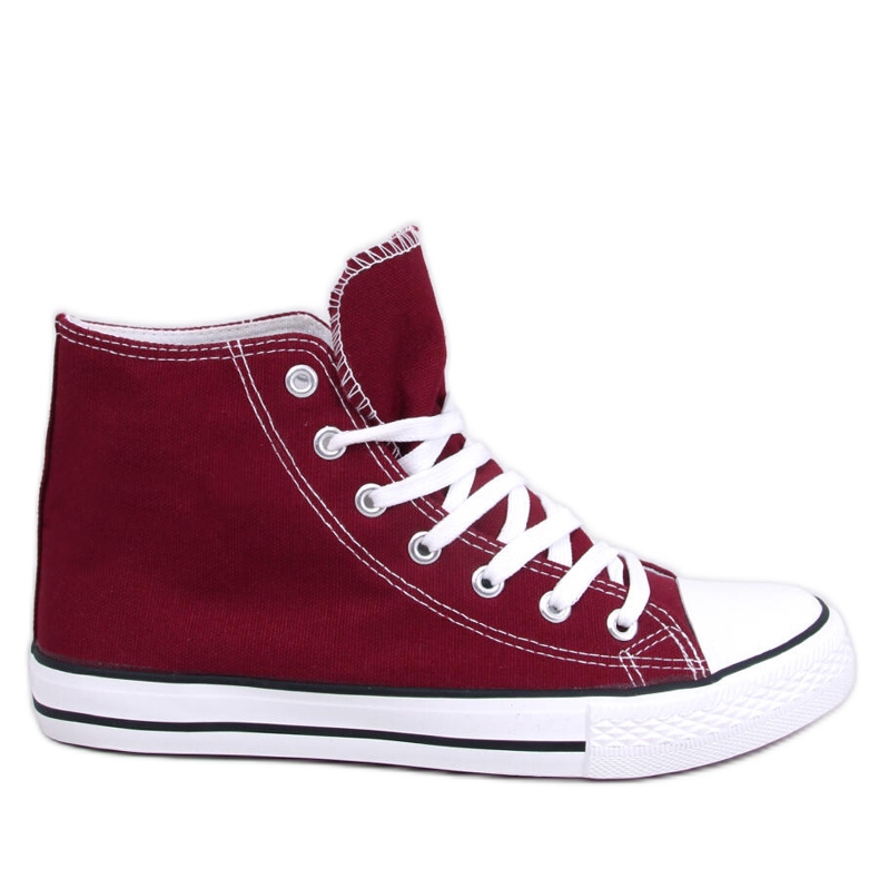 Kotníkové plátěné tenisky Jude Wine červené