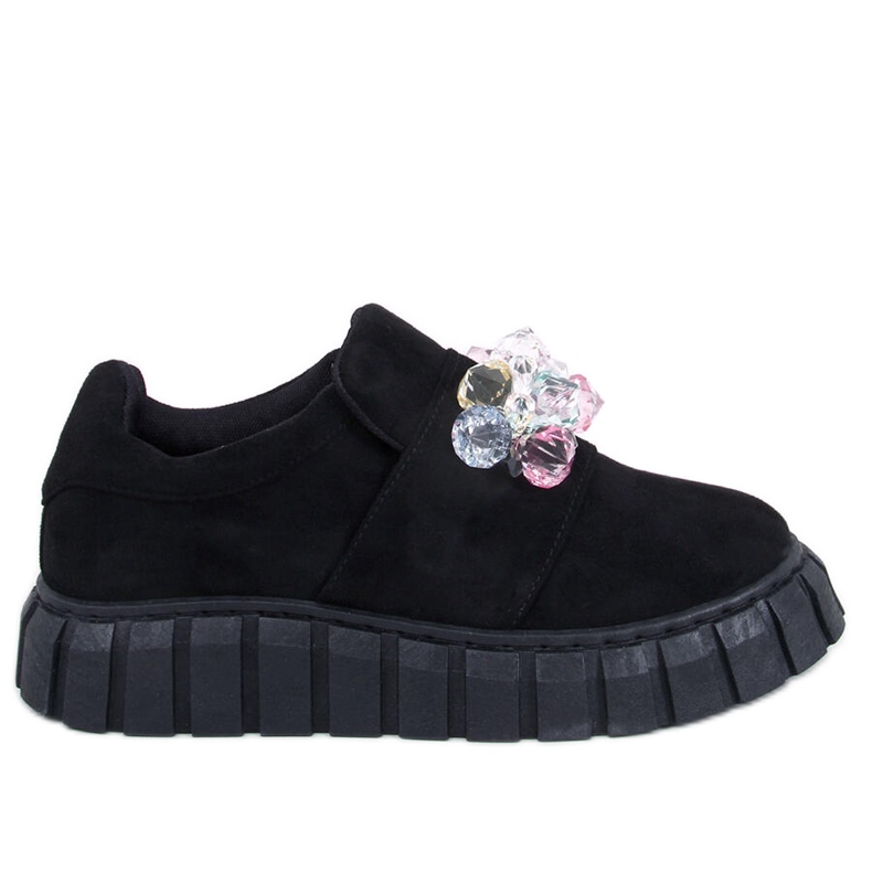 Platformové kalhoty Worth Black černá