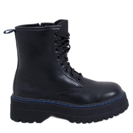 Kozačky na platformě Hamel BLACK/BLUE černý
