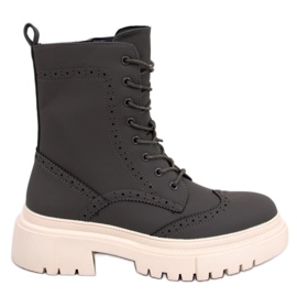 Aubert Green šněrovací kozačky zelený