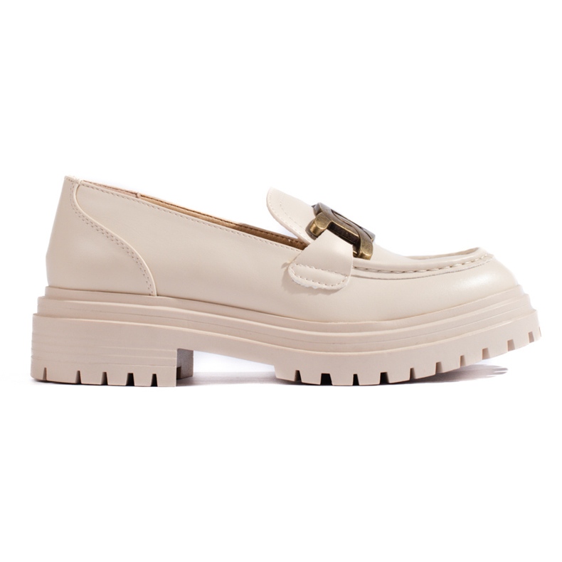 Béžové dámské mokasíny na silné platformě Shelovet béžový