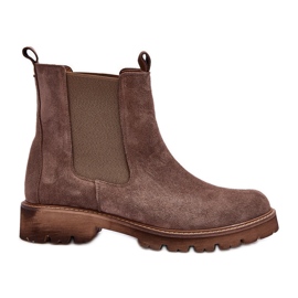 Hnědé semišové boty Jodhpur Nicole 2672 hnědý