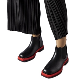 Inna Černé nízké ploché kozačky Tarquinia černá Inna Černé nízké ploché kozačky Tarquinia černá