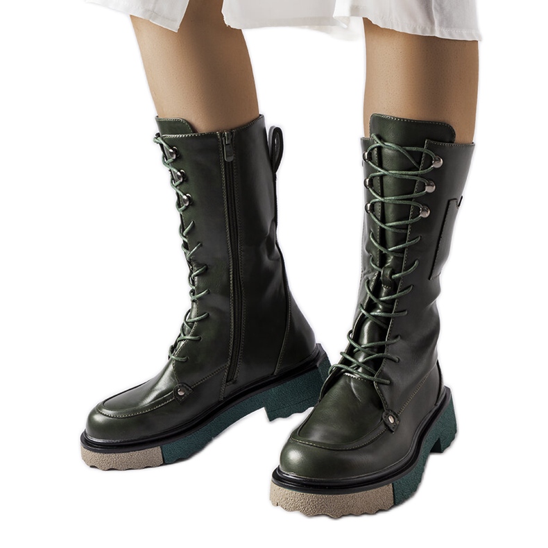 Zelené vysoké boty Nebida zelená