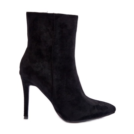 FB2 Černé semišové boty na vysokém podpatku Eberpia černá FB2 Černé semišové boty na vysokém podpatku Eberpia černá