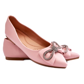 Sweet Shoes Elegantní Baleríny S Mašlí A Jednou Růžovými Kamínky
