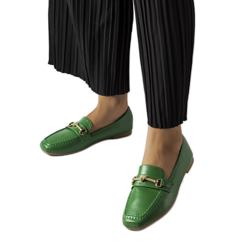 Zelené ozdobné mokasíny od Docherty zelená