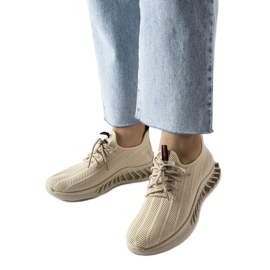 Béžové slip on boty s tkanicí béžový